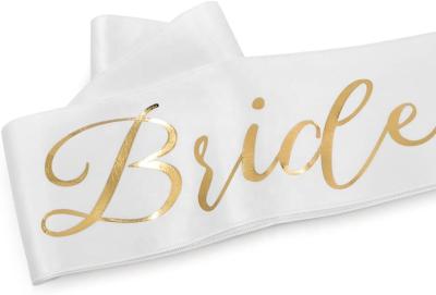 China Bridal Shower Supplies Bachelorette Party Bridal Shower Bride To Be Sash Hen Party Sash Decoration Accessory for sale