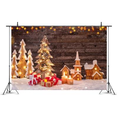 China Customized 2020 New Year Christmas Tree Christmas Backdrop Photo Photography Christmas Background Decoration for sale