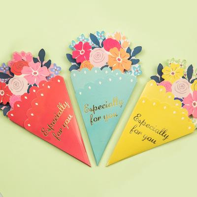 China Paper Flower Thank You Card Envelope Wrapping Birthday Cards Paper Valentine's Day Wedding Favors Gifts Invitation Card for sale