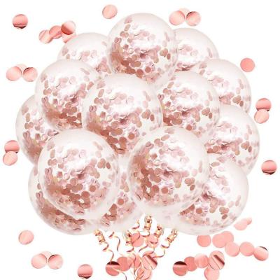 China 12 Inch Wedding 20pcs Rose Gold Confetti Latex Balloon Party Decoration Balloons New Year Christmas Wedding Party Confetti Balloon Sets for sale