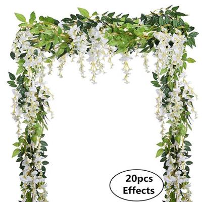 China 5 Pcs 2.2m Plastic Garland Artificial Flower Garland Wedding Birthday Bride Shower Baby Shower Decoration Artificial Silk Flowers for sale