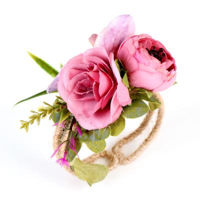 China Floral Garland Headband Wrist Band Wedding Decoration Women's Artificial Flower Wreath Wreath Birthday Wedding Party Decoration for sale