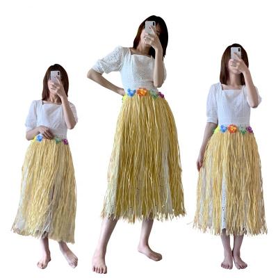 China Hawaiian Holiday Party Hawaiian Straw Skirt Stage Performance Costume Beach Straw Skirt Simulation Grass Skirt Party Decoration for sale