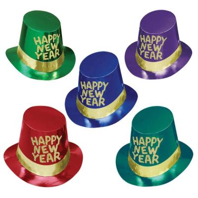 China Customized 2020 Happy New Years Formal Party Multi Color Paper Hats for sale