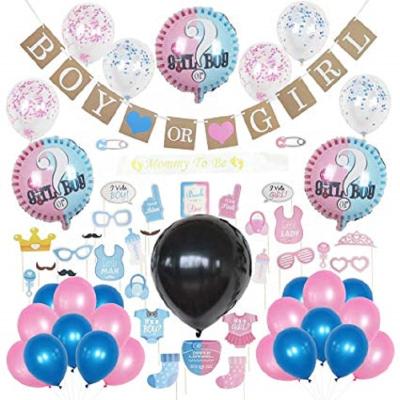 China BOY OR GIRL Disposable Party Decorations Foil Balloons Gender Reveal Party Decorations Banner Supplies Place Gold Confetti Balloon for sale