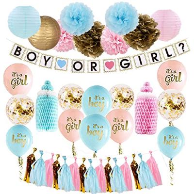 China 2019 Baby Shower Decoration Kit Boy Or Girl Banner Disposable Tissue Tissue Paper Gender Reveal Party Supplies Sets for sale