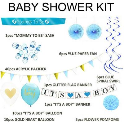 China Popular Baby Shower It's A Boy Gender Reveal Baby Shower Supplies Party Decoration Kit for sale