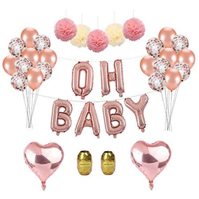 China Baby Shower Pink OH Baby Shower Favors Party Confetti Balloon Decoration Kit for sale