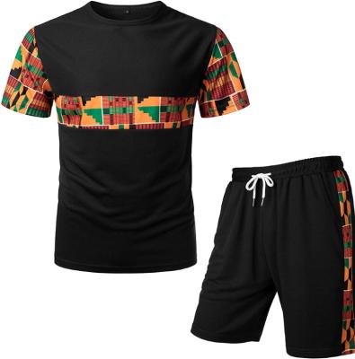 China Brand Ethnic African Men's Polyester Style Clothing Casual Pants Shorts Fasion Shirts Sets Summer for sale