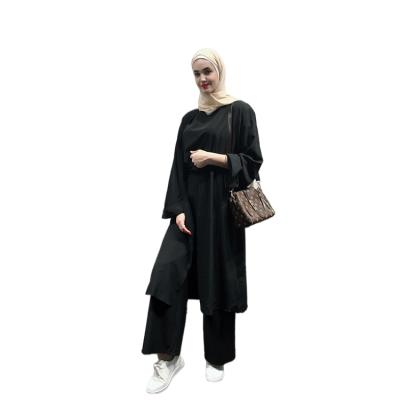 China Best Price Three Piece Simple Suit Abaya Polyester Clothing New Latest Design Muslim 3 Piece Suit For Women Muslim Abaya Suits for sale