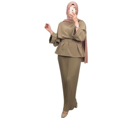 China Indonesia Hot Sale Muslim Women's Polyester Product Abaya for Eid Two Pieces Suit Prayer Abaya for Islamic Dubai for sale