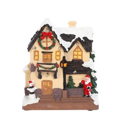 China Customized Artificial Luminous Christmas Decorations LED Snow Hut Cabin Holiday Happy New Year Home Ornaments Gifts Lights Decorative for sale