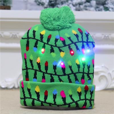 China Christmas High Light Beanie Holiday Party Beanie Gifts Beanie Knit Hat Colorful LED Christmas Hat LED Christmas Hat Cowinner for sale