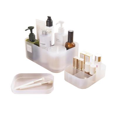 China Sustainable Multifunctional Plastic Drawer Cosmetics Container Makeup Supplies Box With Grid for sale