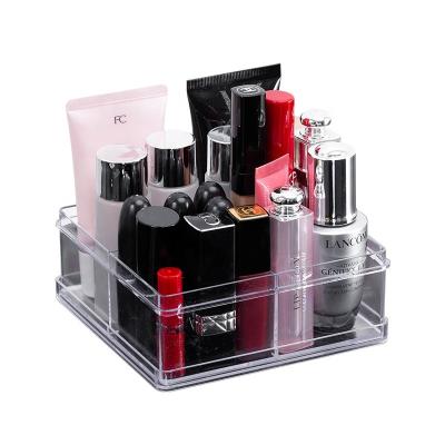 China Eco-friendly Plastic Transparent Stackable Modern Makeup Storage Organizer Modern Box For Home for sale