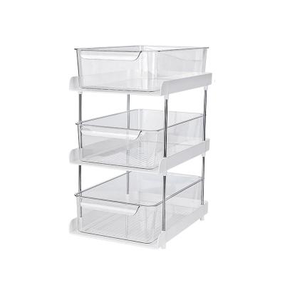 China Sustainable Plastic Storage Makeup Cosmetic Organizer CHOOSE Clear Transparent Storage Boxes for sale