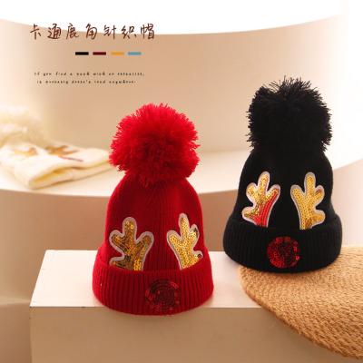 China COMMON Infant Toddler Baby Knitting Hat Pom Pom Kids Beanie Winter Wool Hat for Kids and Baby 1-4 for sale