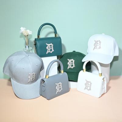 China COMMON Purse Sets Of 2021 Rhinestone Baseball Cap Hats And Purses And Bag Set Designer Hats for sale