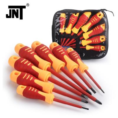 China Household Plastic Wholesale Hand Tool 7 in 1 Insulated Electrician Screwdriver with Different Shapes Disassembly Screw for sale