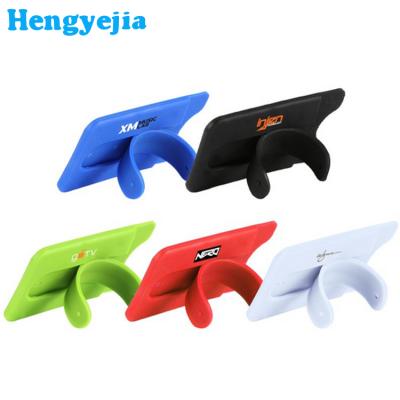 China Unique PORTABLE Custom Adhesive Pocket Stand Silicone Business Card Holder Silicone Business Card Phone Holder For Mobile Phone for sale