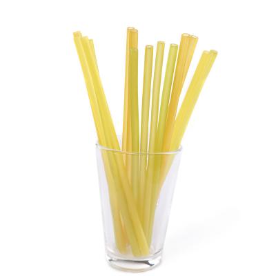 China Hot Store 100% Biodegradable Colorful Edible Eco Friendly Disposable Straight Straw Drinking Straw Yellow Long Straws Large Bio Straws for sale