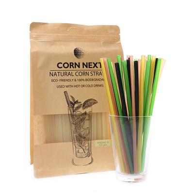 China 100% Customized Customized Cornstarch Biodegradable Bubble Tea Straw Innovative Biodegradable Donewell Wrapped Drinking Straws for sale