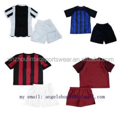 China Good Quality Bonucci Andre Silva Higuain Dybala Kids Soccer Shirt Shorts Sets 17/18 Child Youth Skrinjar Icard Soccer Uniform for sale