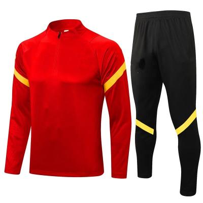 China Free shipping anti-shrink to Eurepean national football jersey training suit 2021/22 season red soccer jersey tracksuit for sale