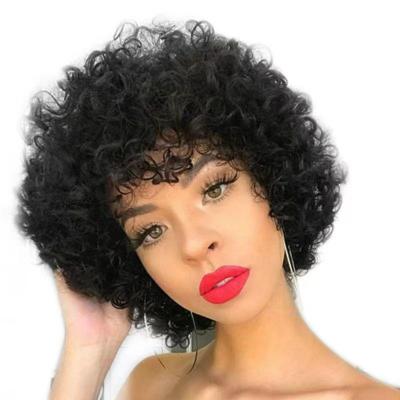 China Agency Hot Selling LK LOOP Short Curly Afro Style Synthetic Wig For Black Women With Colored Hair for sale