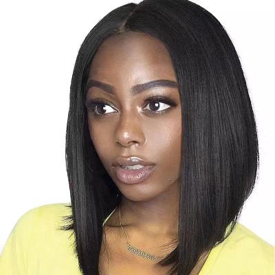 China Good Thickness and Small Natural Original Indian Short Hair LK Hair Lace Front Wig Supplier, 150% 180% Density Original Pre-drawn Closed T-Lace Wig for sale