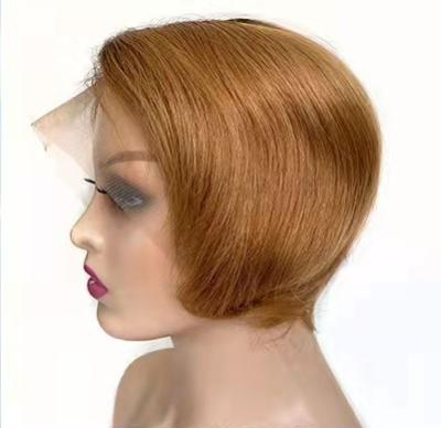 China Good Thickness and Small Original Cambodian Lace Front Wig Wholesale Cheap LK T Short Hair Ombre Ginger Elf Abbreviate Bob Human Hair Wig for sale