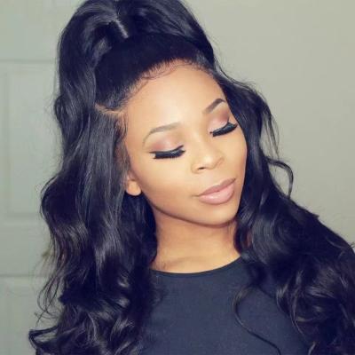 China 360lace wigs natural black good thickness and small wavy curly wig original indian virgin short hair mink hair wig full lace hair wig lace front wig for sale