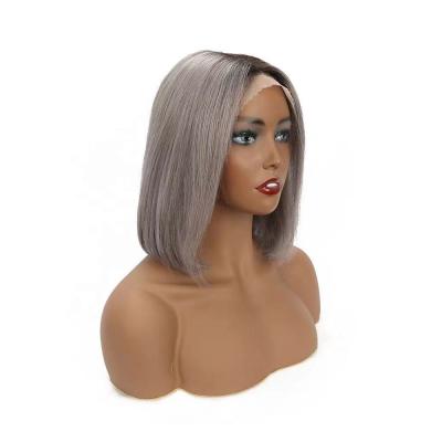 China Good Thickness And Small Transparent Unprocessed LK 100 Lace Front Wig 4*4 Brazilian Straight Hair Bobo Wig 4*4 Virgin Human Hair Lace Front Wig Pre-Pull for sale