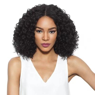 China Good Thickness And Small High Quality LK Brazilian Virgin Remy Hair Short Curly Hair Lace Front Wig 8 Inches Elf Cut Hair Brazilian Short Hair Wig for sale