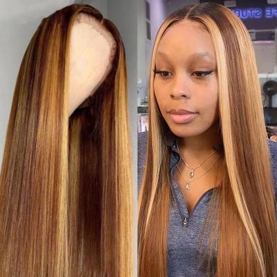 China LKRemy Short Hair Full Lace Front Wig Ombre Human Hair Wig PrePlucked Good Thickness And Small Glueless Cuticle Aligned Color Brazilian High Gloss Lace Front Wig for sale