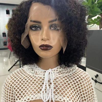 China Good Thickness And Small Transparent Unprocessed LK 100 Lace Front Wig Brazilian Straight Hair 13*4 Short Hair Virgin Lace Front Wig Pre-drawn for sale