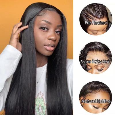 China LKFoxen Short Hair Black Short Hair Brazilian Hair Ladies Wig 13#4 Lace Front Wig Pre-Pull HD Straight Swiss Lace Closure Good Thickness And Straight Swiss Closure Ladies Wig for sale