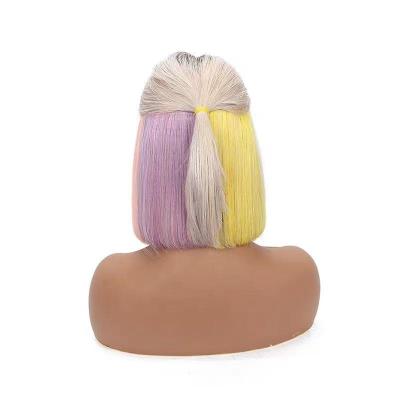 China Good Thickness and Small Mixed 100% Virgin Hair 613 Virgin Hair Bobo Lace Front Wig Ombre Short Hair LK Hair Wig Color By Weird Luxury Gold Rainbow for sale