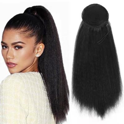 China FRENCH LOOP LK 24 Bundles Ponytail Long Curly Straight Hairpin Synthetic Hair Thumb Loop Heat Resistant Wrapping Bundles for sale