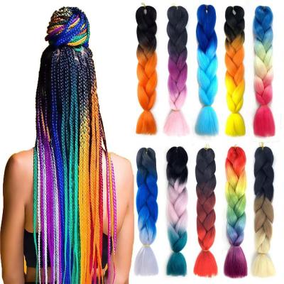 China LK Wholesale Super Fashion 24 Inch Ombre Hair 100g Mega Braided African Synthetic Braiding Hair Extensions H-111 for sale