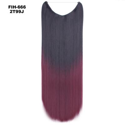 China LK Wave 34 Inch Extension Ombre Hair Color Mix Deep Invisible Straight A Piece Synthetic Wig Suitable For Black Women for sale