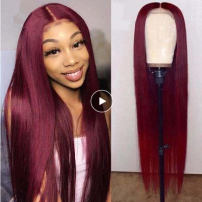 China Long Ombre Hair LK Silky Straight Wave Synthetic Heat Resistant Wigs Medium Red Red Vigorous Straight Silky Straight Wigs Heat Resistant Wigs For Black Women for sale