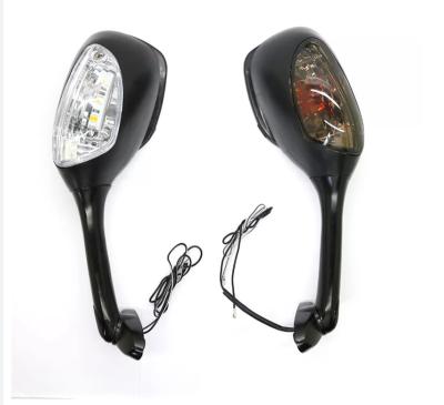 China ABS Motorcycle Integrated Turn Signal Mirrors Rearview Mirror With LED Light for sale