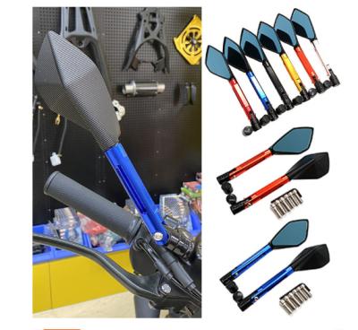 China CNC Aluminum CNC Pole Aluminum Alloy Length pole Side Mirror Motorcycle Rear view Mirror for sale