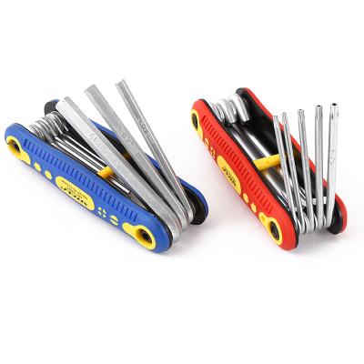 China Tool with Magnet Folding Hex Wrench 8-Piece Set Hexagon Socket Set Screwdriver Folding Cross - Word Fold for sale