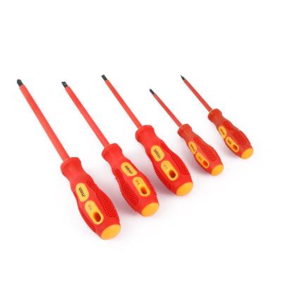 China Non-slip Insulated Handle With Flat Opening Magnetic Screwdriver With Flat Opening Electrician Decoration Carpentry Tools for sale