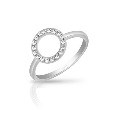 China Modern Perfect Hot Trendy Circle Diamond Fashion 18K Gold Ring for sale