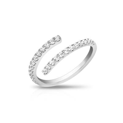 China TRENDY Hot Classic Chic Half Eternity In 2 Rows Open Diamond 18K Gold Ring for sale