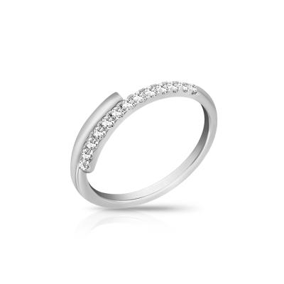 China Trendy Modern Minimalist Trendy Diamond Fashion 18K Gold Half Eternity Ring for sale