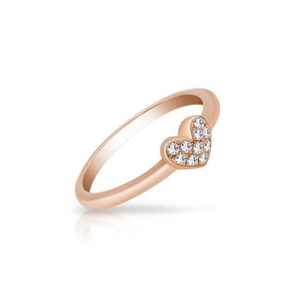 China FASHIONABLE Adorable Modern Heart Shape Diamond 18K Gold Ring Jewelry for sale